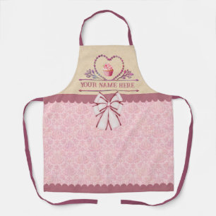 Custom Name's Kitchen Rosa Cupcake und Eleganter B Schürze