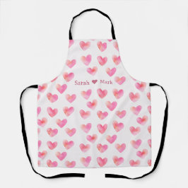 Custom Names Romantic Pink Love Design -  Schürze