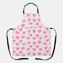 Custom Names Romantic Pink Love Design -  Schürze