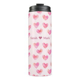 Custom Names Romantic Pink Love Design -  Thermosbecher