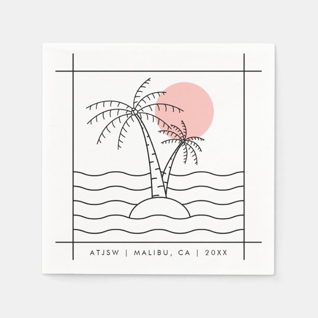 Custom Napkins für Party Summer Palm Tree Napkins Serviette (Vorderseite)