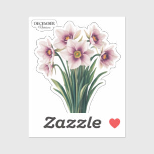 Custom Narcissus Bloom - Dezember Geschenk Aufkleber