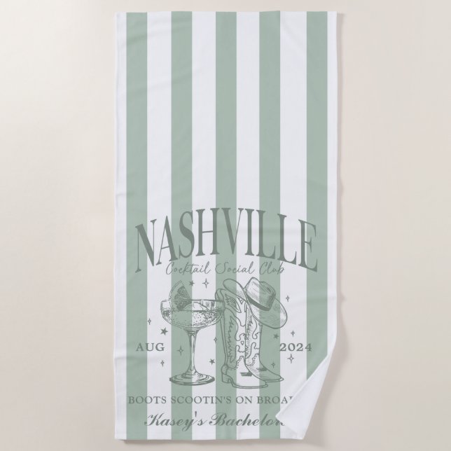 Custom Nashville Bachelorette Rodeo Beach Handtuch (Vorderseite)