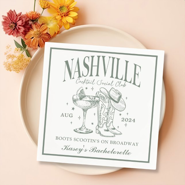 Custom Nashville Bachelorette Rodeo Cocktail Serviette (Von Creator hochgeladen)