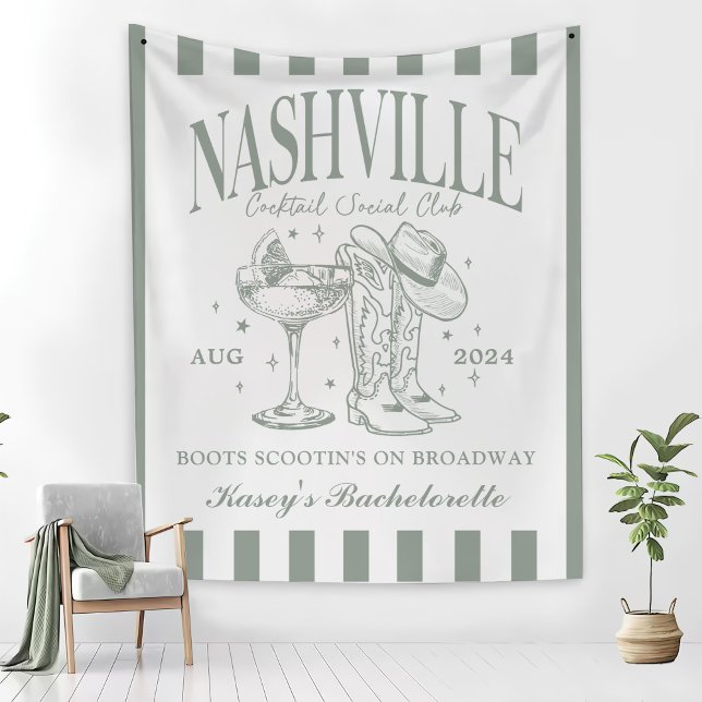 Custom Nashville Bachelorette Rodeo Cocktail Wandteppich (Von Creator hochgeladen)
