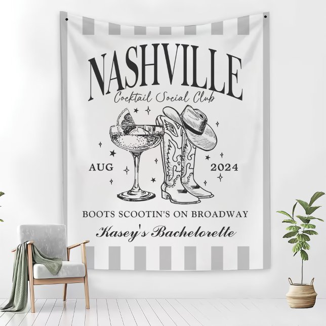 Custom Nashville Bachelorette Rodeo Cocktail Wandteppich (Von Creator hochgeladen)