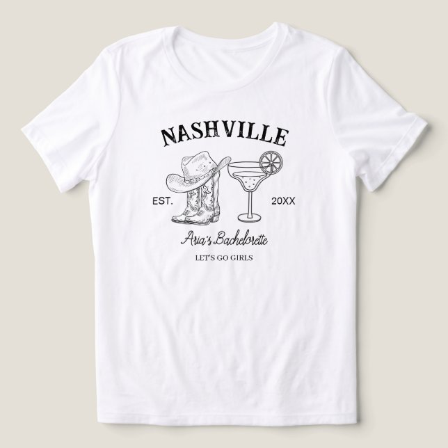 Custom Nashville Rodeo, Cowgirl, Funny Bachelorett Tri-Blend Shirt (Design Vorderseite)