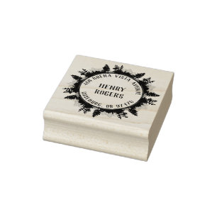 Custom Nature Lover Mountains Trees Rücksendeadres Gummistempel