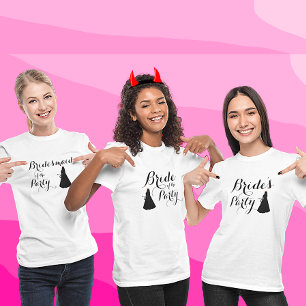 Custom Naughty Batchelorette Bride's Modern Script T-Shirt