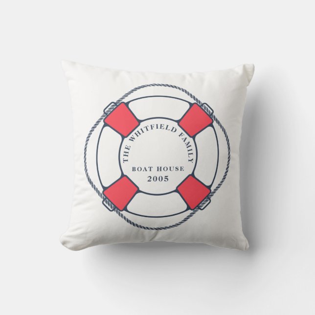 Custom Nautic Swimming Ring Boat House Kissen (Vorderseite)