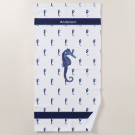 Custom Nautical Seepferd Bad Sea Blue Strandtuch