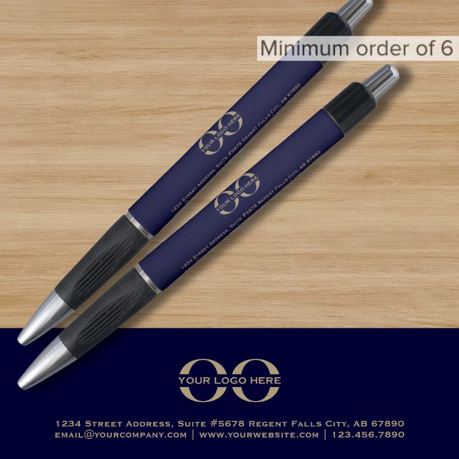 Custom Navy Blue Gold Pen mit Logo Kugelschreiber (Von Creator hochgeladen)