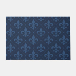 Custom Navy Blue Lilie Outdoor Doormat Fußmatte