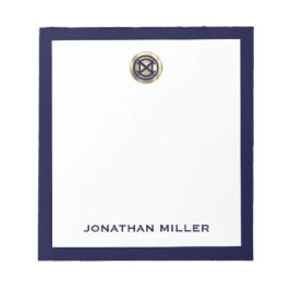 Custom Navy Blue Notepad mit gebürstetem Gold Embl Notizblock