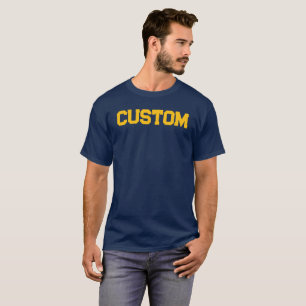 Custom Navy & Gold Men University T - Shirt