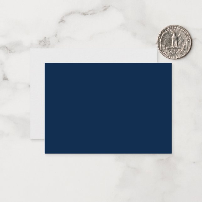 Custom Navy + White Flat Note Card Mitteilungskarte (Vorderseite/Rückseite Beispiel)
