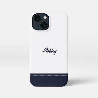 Custom navy white personalized preppy stylish chic iPhone 13 mini hülle