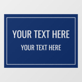 Custom Navy Window Cling with Your Text Fensteraufkleber