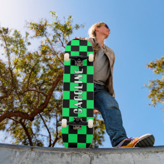 Custom Neon Green Black Abstrakt Geometric Art Skateboard