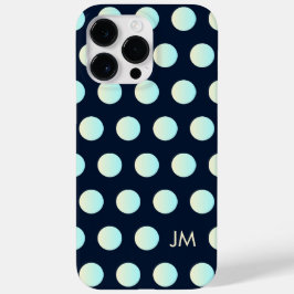 Custom Neon Polka Dot Yellow Cyan Monogram Night Case-Mate iPhone 14 Pro Max Hülle