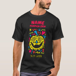 Custom Neon Pumpkin Pop Art Funny Halloween T-Shirt