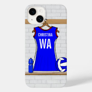 Custom Netball Uniform Blue mit Rot und Weiß Case-Mate iPhone Hülle