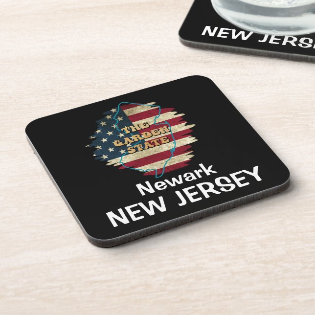 Custom New Jersey Staat Beverage Coaster Getränkeuntersetzer (Linke Seite)
