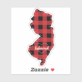 Custom New Jersey Staat Heimat Kariert Weihnachten Aufkleber