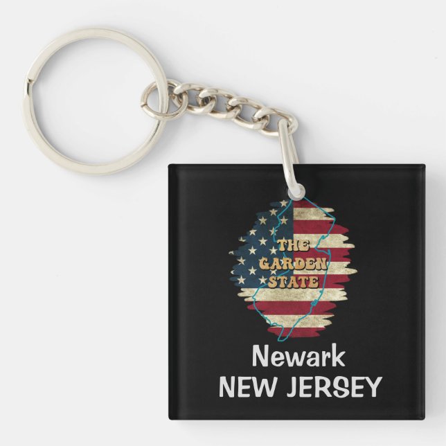 Custom New Jersey Staat Schlüsselanhänger (Vorderseite)