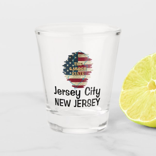 Custom New Jersey Staat Shot Glass Schnapsglas (Vorderseite)