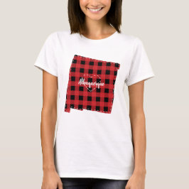 Custom New Mexico Heimat Staat Kariert Weihnachten T-Shirt