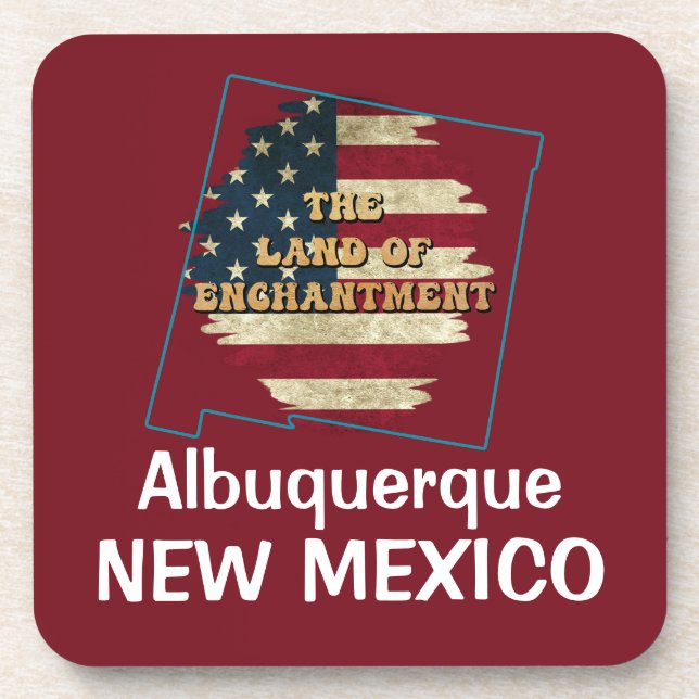 Custom New Mexico Staat Getränkeuntersetzer (Vorderseite)