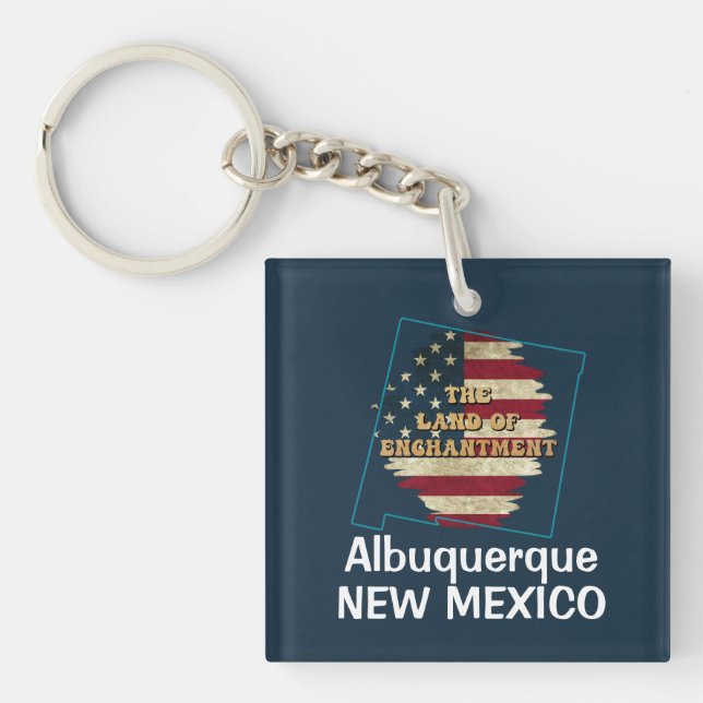 Custom New Mexico Staat Schlüsselanhänger (Vorderseite)