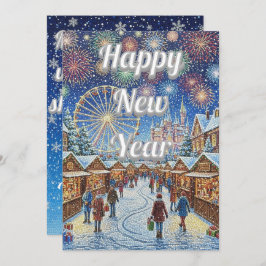Custom New Year's design with blue sky Feiertagskarte