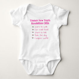 Custom New Year's Resolutions, Girl, Funny    Baby Strampler