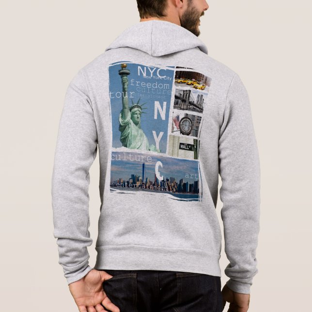 Custom New York City Liberty Statue Nyc Manhattan Hoodie (Rückseite)