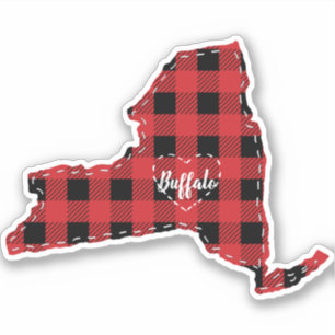 Custom New York Staat Heimat Kariert Weihnachten Aufkleber