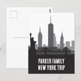 Custom New York Trip Skyline Statue of Liberty Postkarte