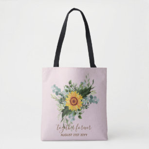Custom Newlywings Rustic Sunflowers Eucalyptus Lea Tasche