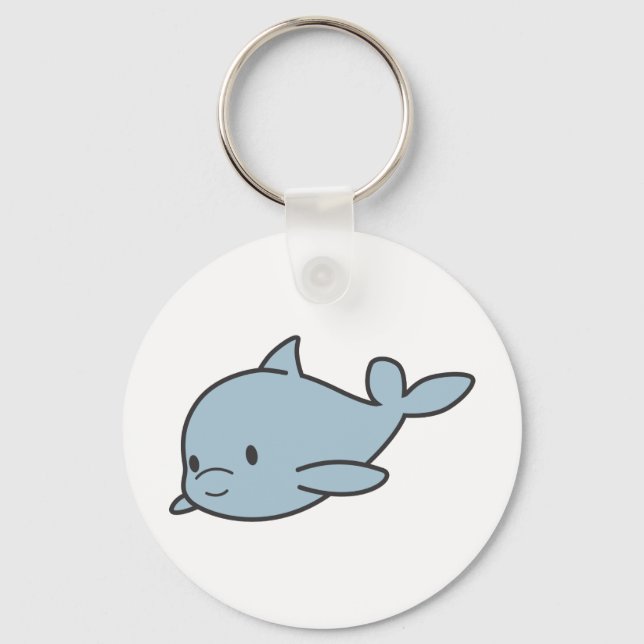 Custom Niedlich Baby Dolphin Cartoon Schlüsselanhänger (Vorderseite)