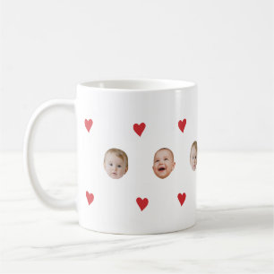 Custom Niedlich Baby Face 2 Fotos Tasse