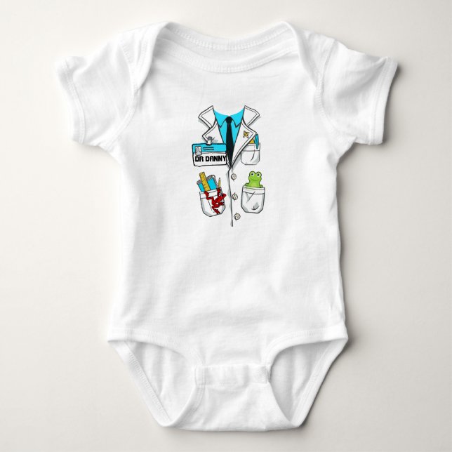 Custom Niedlich Baby Zoologin Abzeichen Science La Baby Strampler (Vorderseite)