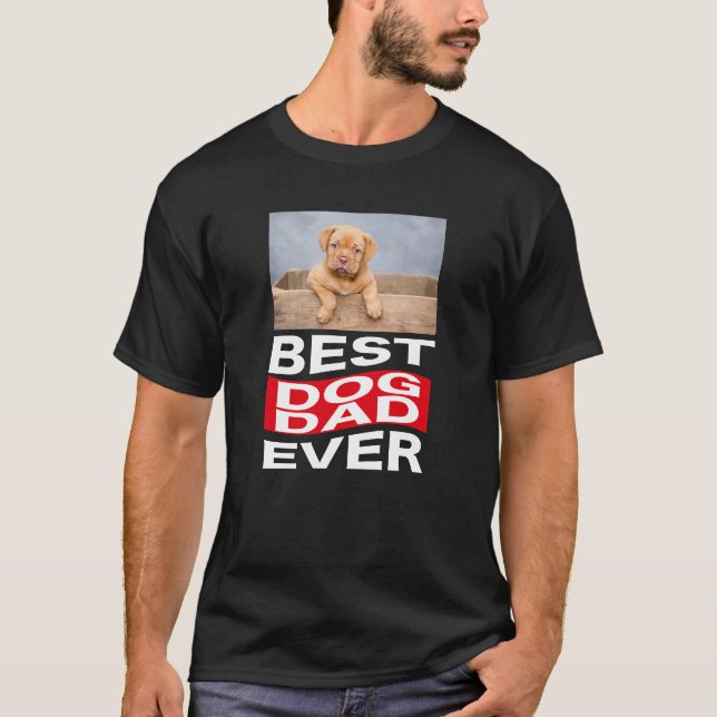 Custom Niedlich Best Dog Vater Ever Pet Foto T-Shirt (Vorderseite)