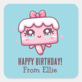 Custom Niedlich Cake Birthday Stickers