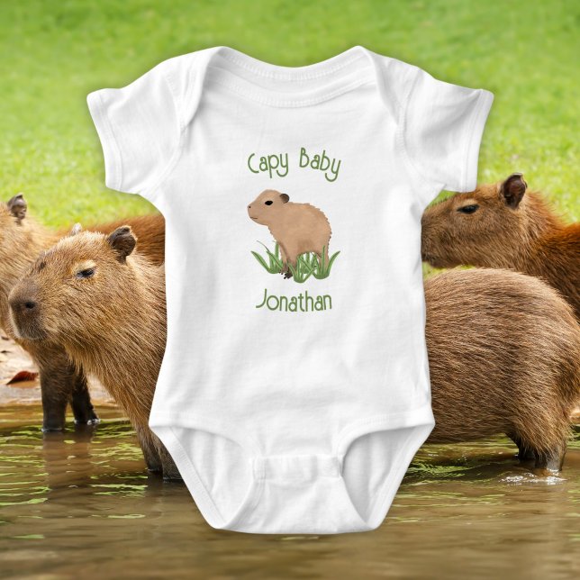 Custom Niedlich Capybara Pun Baby Boy Kinderzimmer Strampler (Von Creator hochgeladen)
