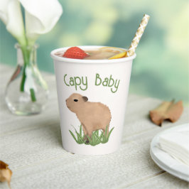 Custom Niedlich Capybara Pun Capy Baby Illustratio Pappbecher