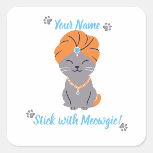 Custom Niedlich Cat Sticker - Mit Meowgic festhalt