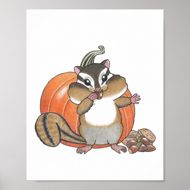 Custom Niedlich Chipmunk Animal Kinderzimmer Poste Poster (Vorne)
