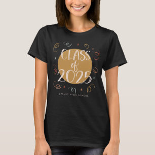Custom Niedlich Confetti Handwriting Class of 2025 T-Shirt
