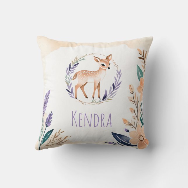 Custom Niedlich Fawn Kinderzimmer Pillow Boho Desi Kissen (Rückseite)